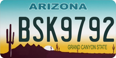 AZ license plate BSK9792
