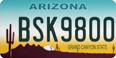 AZ license plate BSK9800