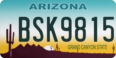AZ license plate BSK9815