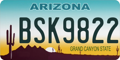 AZ license plate BSK9822