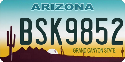 AZ license plate BSK9852