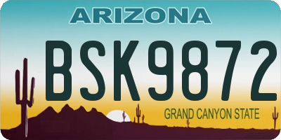 AZ license plate BSK9872