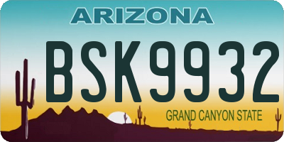 AZ license plate BSK9932