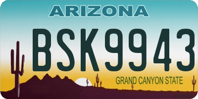 AZ license plate BSK9943