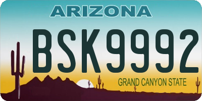 AZ license plate BSK9992