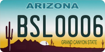 AZ license plate BSL0006