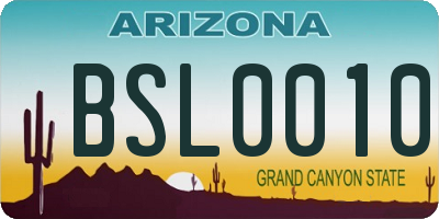 AZ license plate BSL0010