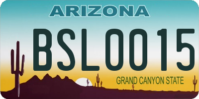 AZ license plate BSL0015