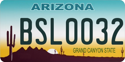 AZ license plate BSL0032