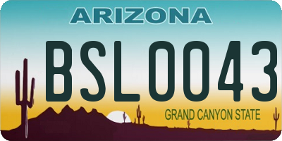 AZ license plate BSL0043