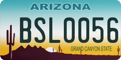 AZ license plate BSL0056