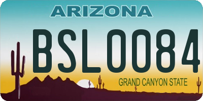 AZ license plate BSL0084