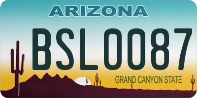 AZ license plate BSL0087