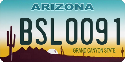 AZ license plate BSL0091