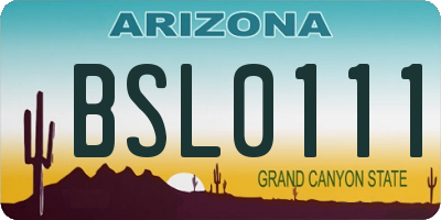 AZ license plate BSL0111