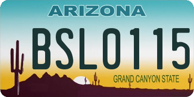 AZ license plate BSL0115