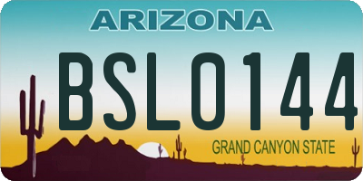 AZ license plate BSL0144