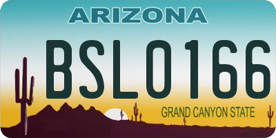 AZ license plate BSL0166