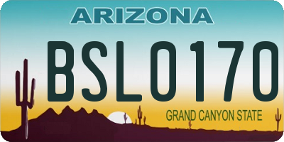 AZ license plate BSL0170
