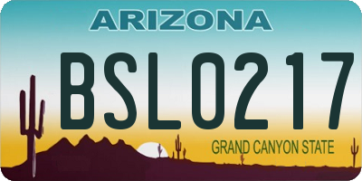 AZ license plate BSL0217