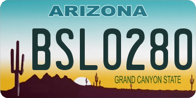 AZ license plate BSL0280