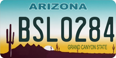 AZ license plate BSL0284