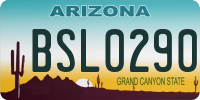 AZ license plate BSL0290