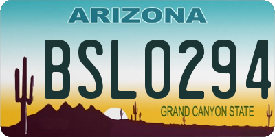 AZ license plate BSL0294