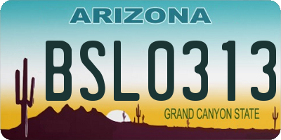 AZ license plate BSL0313