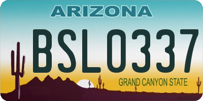 AZ license plate BSL0337