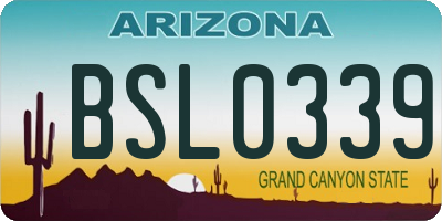 AZ license plate BSL0339