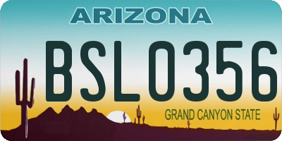 AZ license plate BSL0356