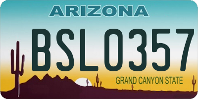 AZ license plate BSL0357