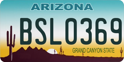 AZ license plate BSL0369