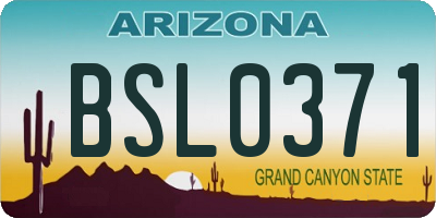 AZ license plate BSL0371