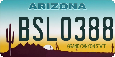 AZ license plate BSL0388