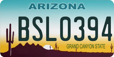AZ license plate BSL0394