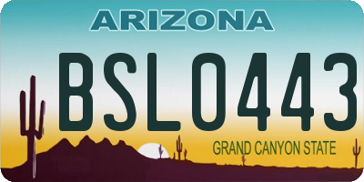 AZ license plate BSL0443