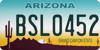AZ license plate BSL0452