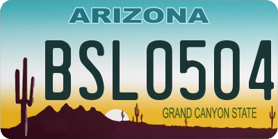 AZ license plate BSL0504
