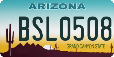 AZ license plate BSL0508