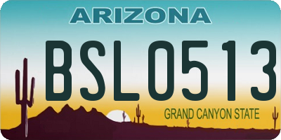 AZ license plate BSL0513