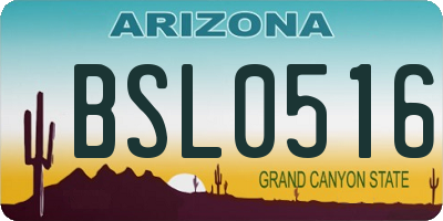 AZ license plate BSL0516