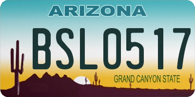 AZ license plate BSL0517