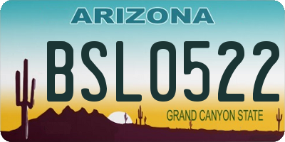 AZ license plate BSL0522