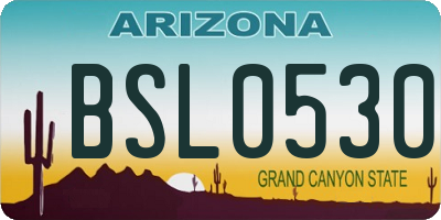 AZ license plate BSL0530