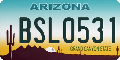 AZ license plate BSL0531