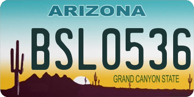 AZ license plate BSL0536