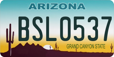 AZ license plate BSL0537