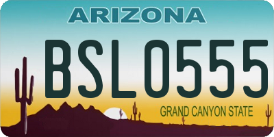 AZ license plate BSL0555